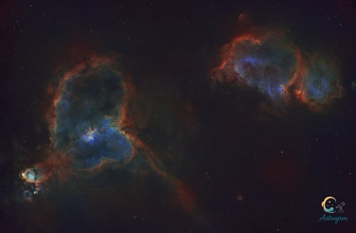 NGC NGC 896, NGC 1027, IC IC 1795, IC 1805, IC 1824, IC 1831, IC 1848, IC 1871,, Sharpless Sh2-190, Sh2-191 - Heart and Soul nebula - Nebulae