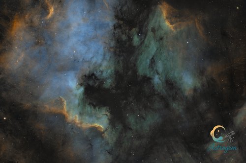 NGC NGC 6997, NGC 7000, IC IC 5068, IC 5070, Barnard B349, B355, Sharpless Sh2-117 - North America Nebula